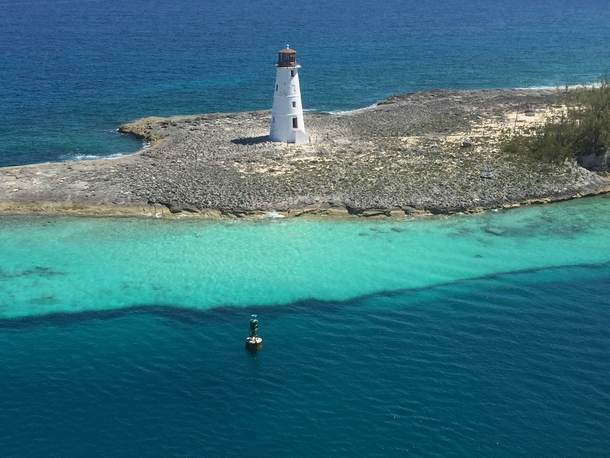 Another view of Nassau Harbour Lighthouse taken from the Norwegian Escape deck   
