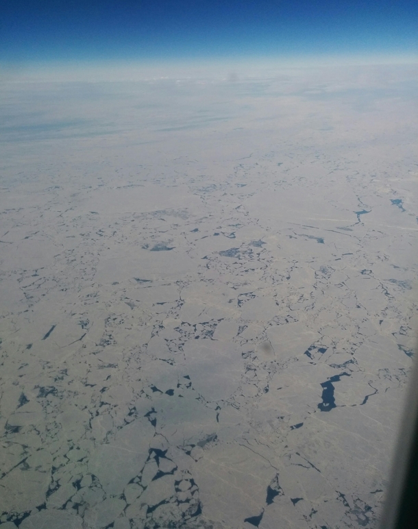 Arctic ice sheet - taken on a trans-Pacific flight 