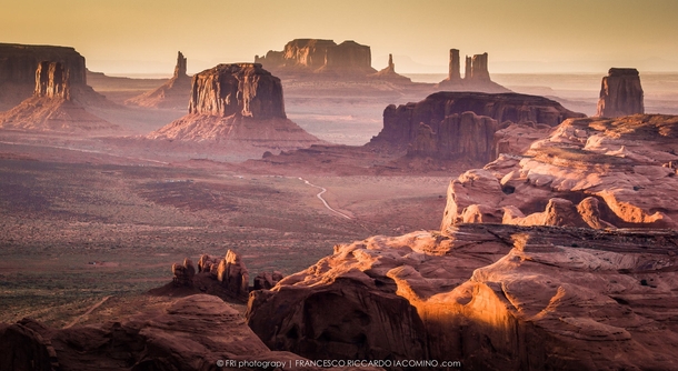 Arizona USA A stunning sunset on the Monument Valley photographed from the remote rock formation known as The Hunts Mesa writes Francesco Riccardo Iacomino 