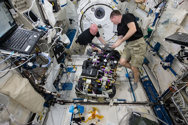 Astronauts at Work on the International Space Station x