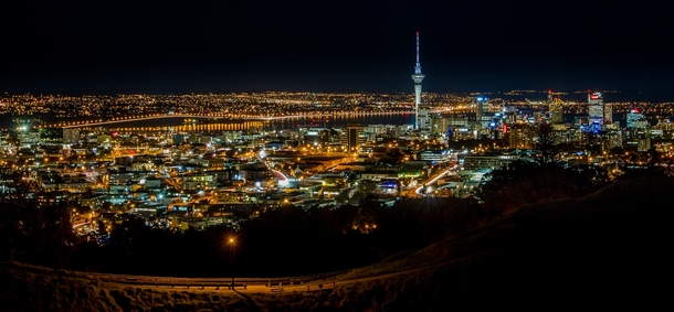 Auckland is beautiful by night if you climb one of its  volcanoes 