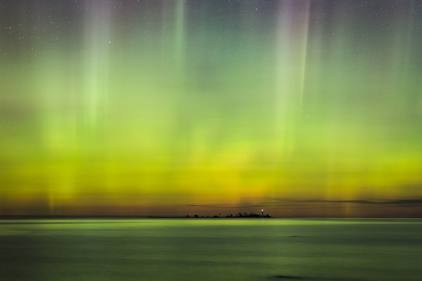 Aurora Borealis over Lake Huron 