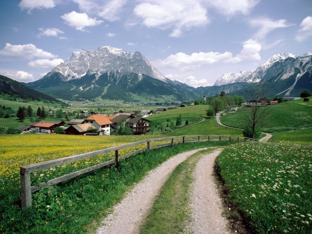 Austrian village in the Alps 