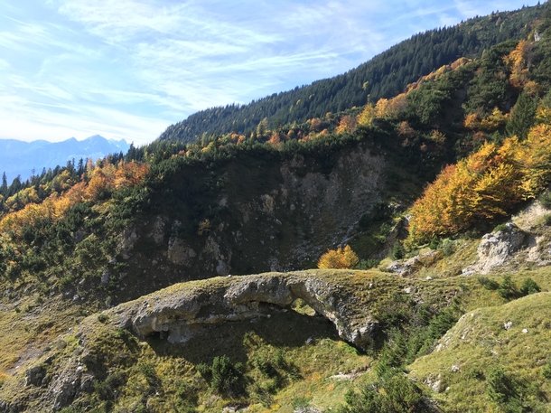 Autumn claiming the mountains above Innsbruck Austria 