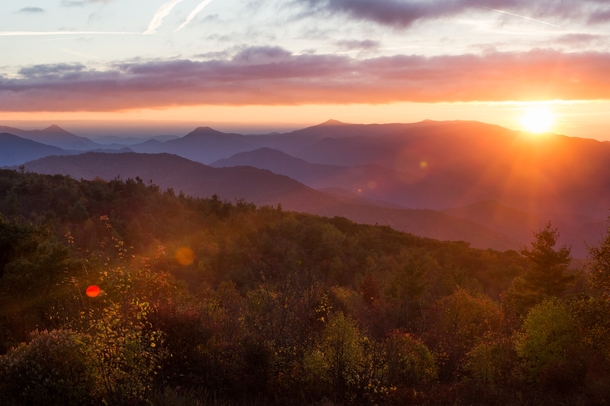 Autumn Dusk Unicoi Mountains Tennessee 