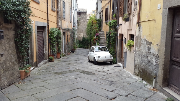 Back alley of Viterbo Italy 