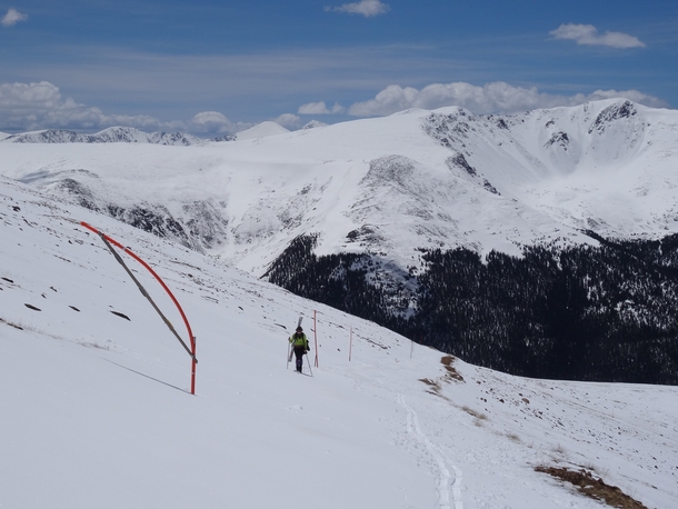Backcountry skiing on Berthoud Pass Colorado today  May  
