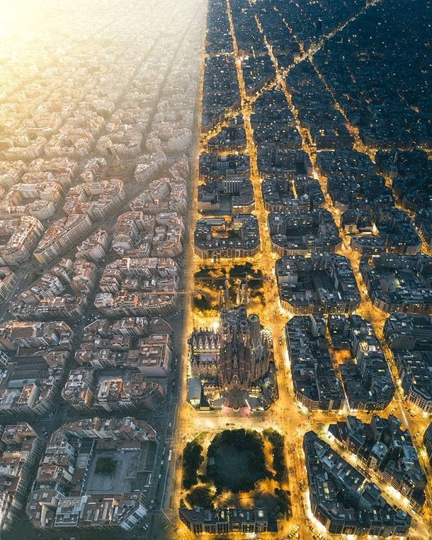 Barcelona day and night