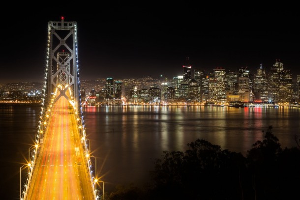 Bay Bridge and San Francisco skyline 