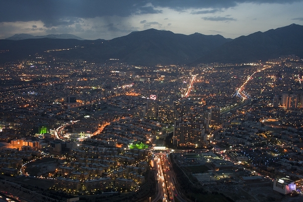 Beautiful aerial shot of Tehran Iran 