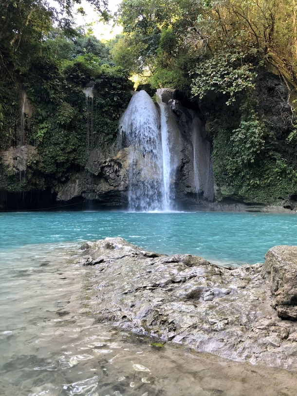 Beautiful blue waters of Kawasan Falls Philippines 