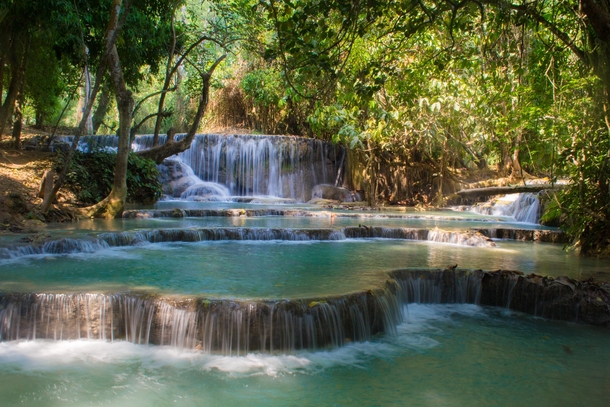 Beautiful waterfall in Luang Prabhang Laos 