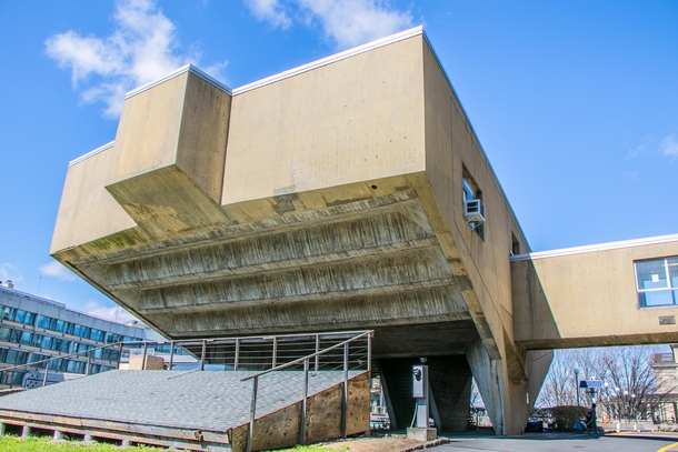 Begrisch Hall by Marcel Breuer Built in  in Brutalist splendor and a controversial design Part of Bronx Community College University Heights Bronx New York 