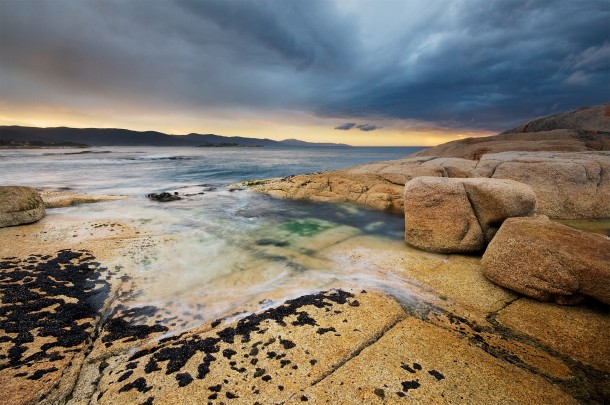 Bicheno coast in Tasmania Australia 