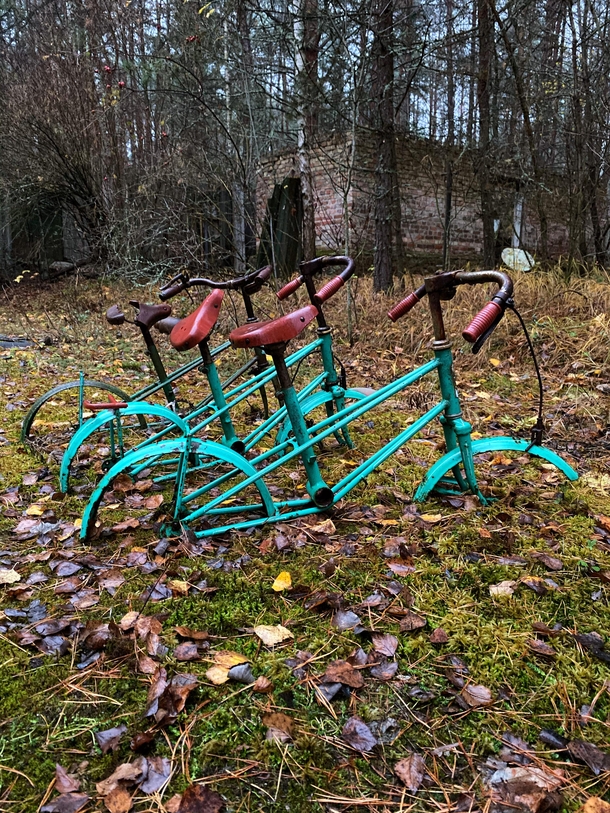 bicycles untouched for  years Chernobyl Exclusion Zone Ukraine 