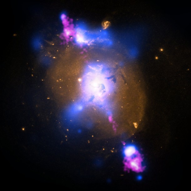 Black Hole-Powered Jets Plow Into Galaxy C 
