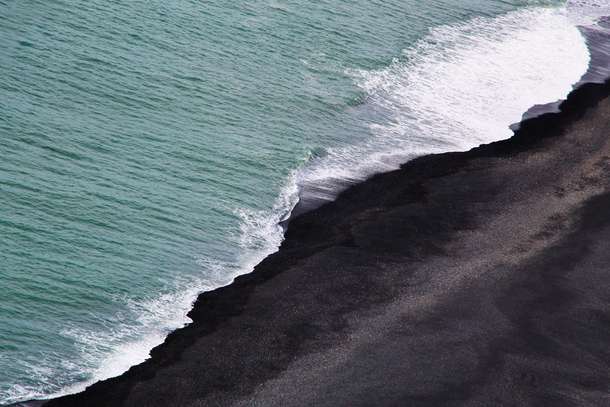 Black lava sand beach Iceland  OC