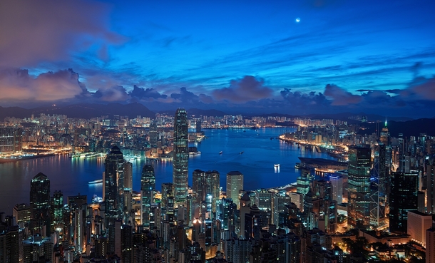 Blue light over Hong Kong 