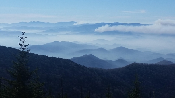 Blue Ridge Parkway  note forest fires