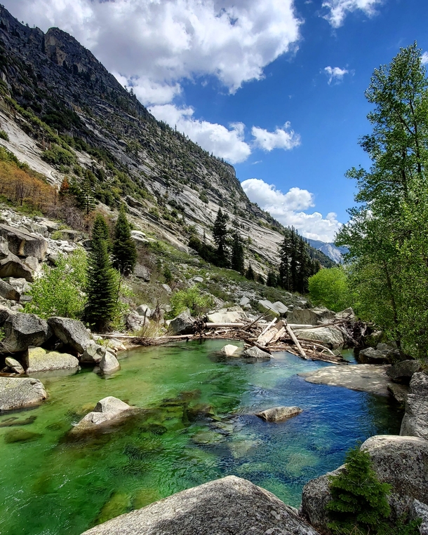 Blue skies and clear water not a soul around Kings Canyon National Park CA USA 