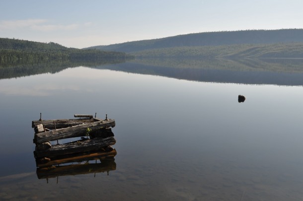 Boat Dock at Jessie Lake Canada 