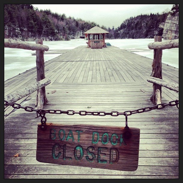 Boat dock closed upstate New York Mohonk Mountain House 