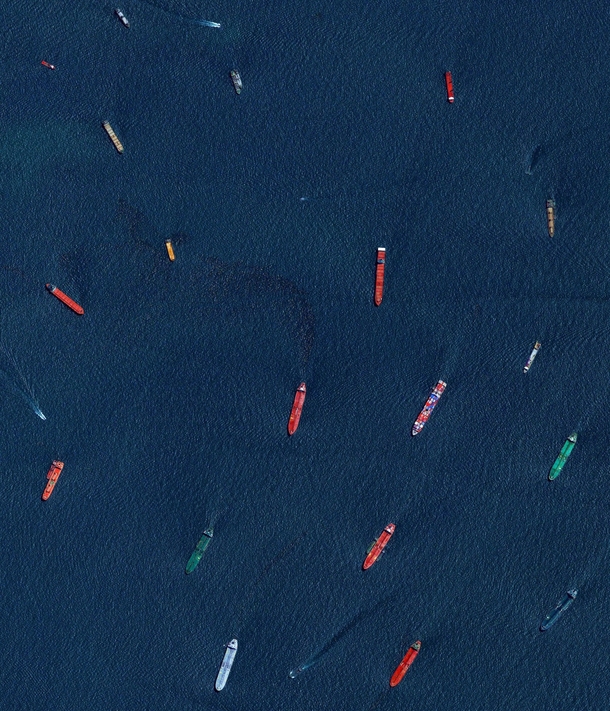 Boats entering Singapore 