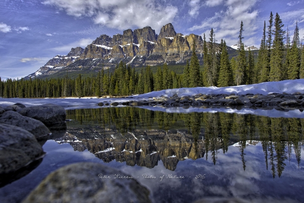 Bow River Reflections  - Banff National Park Canada