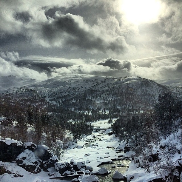 Breathtaking train journey from Oslo to Bergen Taken by my friend on his iPhone 
