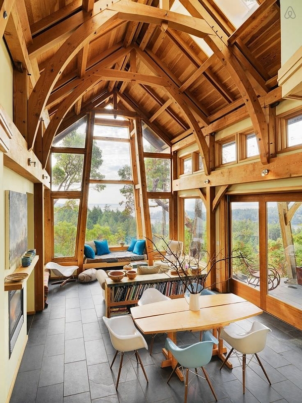 Bright  Airy Cathedral Cabin overlooking Oxbow Ridge South Pender Island BC 