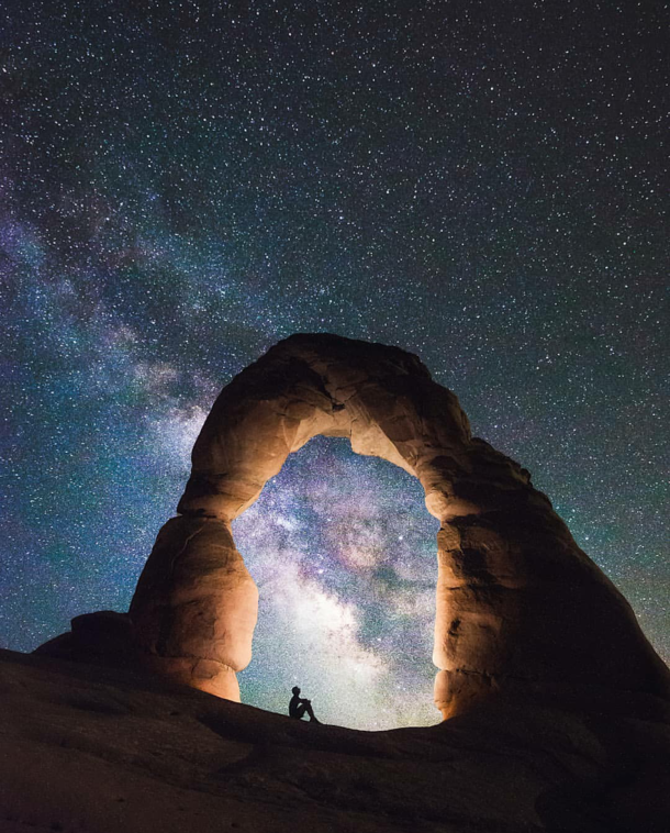 Brilliant glow of the Milky Way Arches National Park Utah Photo by Tomas Havel 