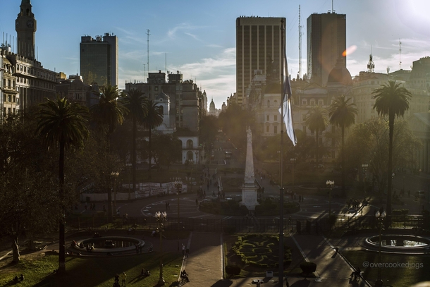 Buenos Aires Argentina view of Plaza de Mayo from the roof of the House of Government 