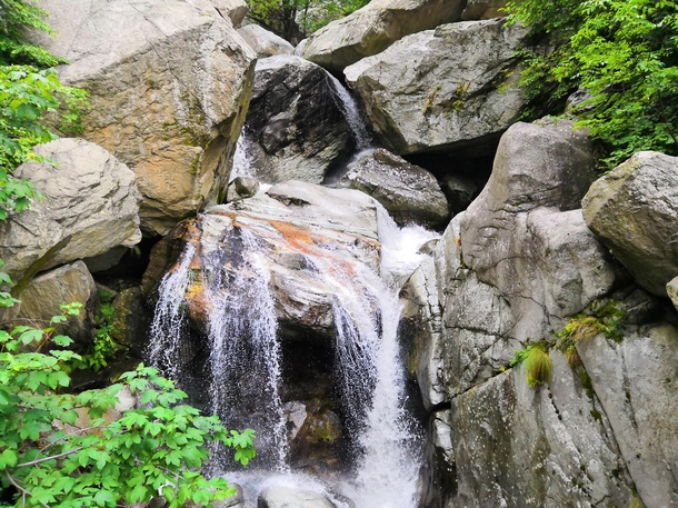 Bulgarian waterfall near the Buzludzha monument 