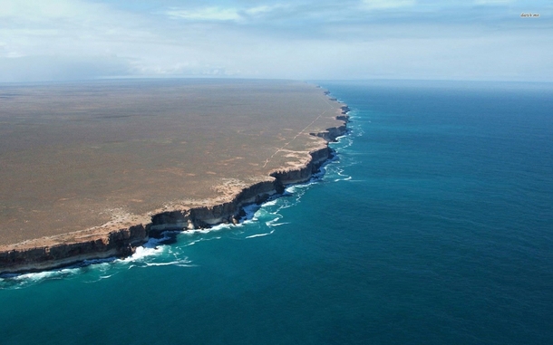 Bunda Cliffs Australia km of unbroken cliffs opening onto the vast Nullarbor plain  photo via dwsme