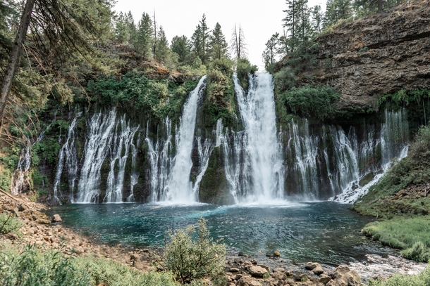Burney Falls in northern California is one of the most beautiful waterfalls to visit Burney CA 