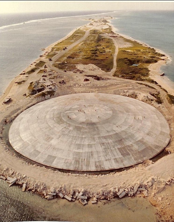 Cactus Dome Marshall Islands An enormous concrete structure built over a nuclear crater