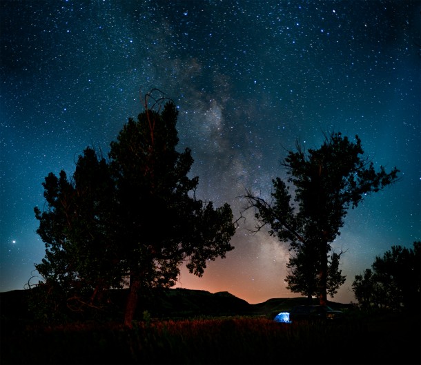 Camping beneath the stars 