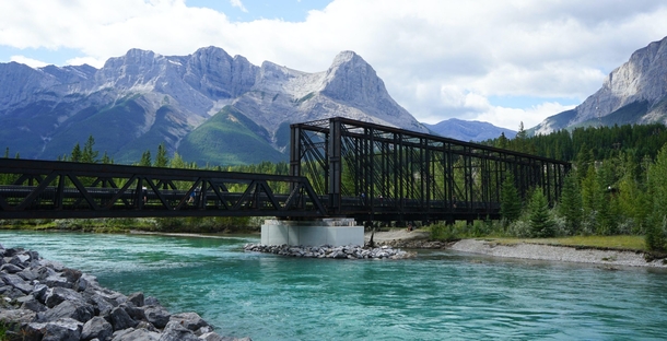 Canmore Engine Bridge   Canmore Alberta Canada Built using the salvage of a previous bridge to serve a coal mine later converted to pedestrian use Photo credit Mike Cheshire