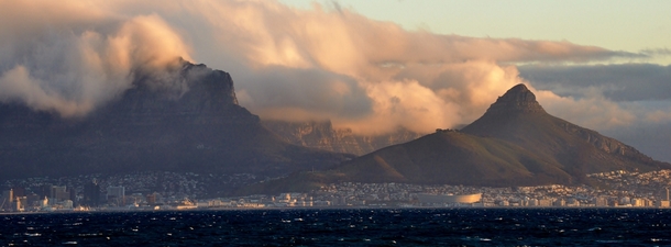 Cape Town SA at Sunset from Blousbergstrand OS OC x