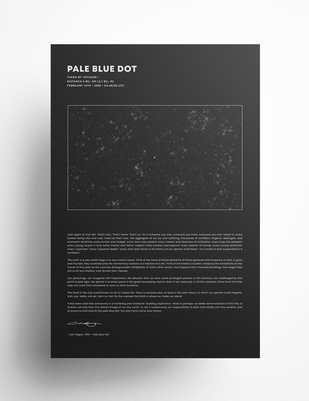 Carl Sagans Pale Blue Dot Passage Poster