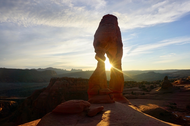 Catching The Sunset Through Delicate Arch Arches National Park 