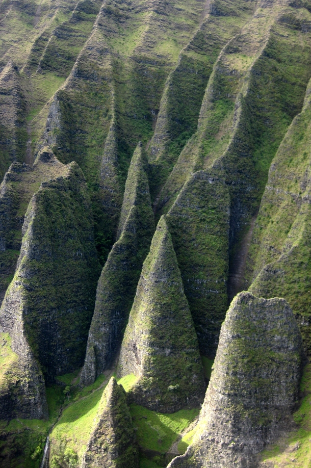 Cathedral Cliffs on the coast of N Pali Hawaii Photo by Wally Gobetz