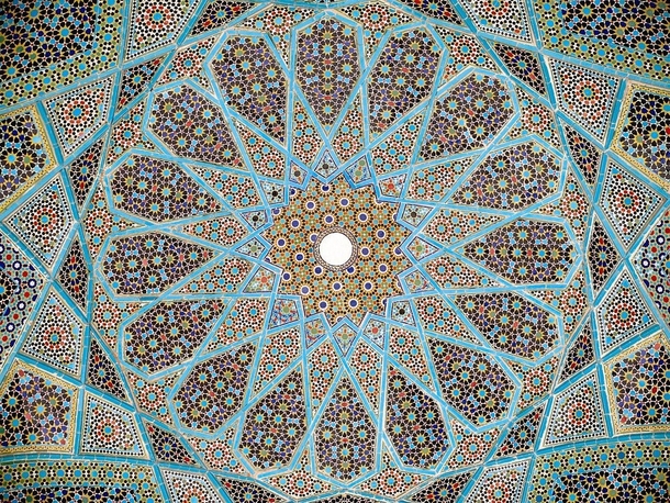 Ceiling of the Tomb of Hafez in Shiraz Iran  CE