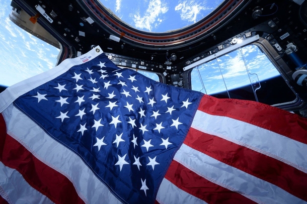 Celebrating Flag Day on June   NASA astronaut Scott Kelly took this photograph in the cupola of the International Space Station 