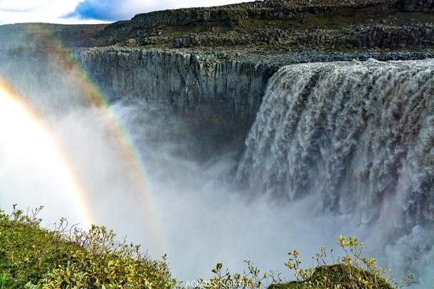 Chasing waterfalls or double rainbows Dettifoss Iceland 