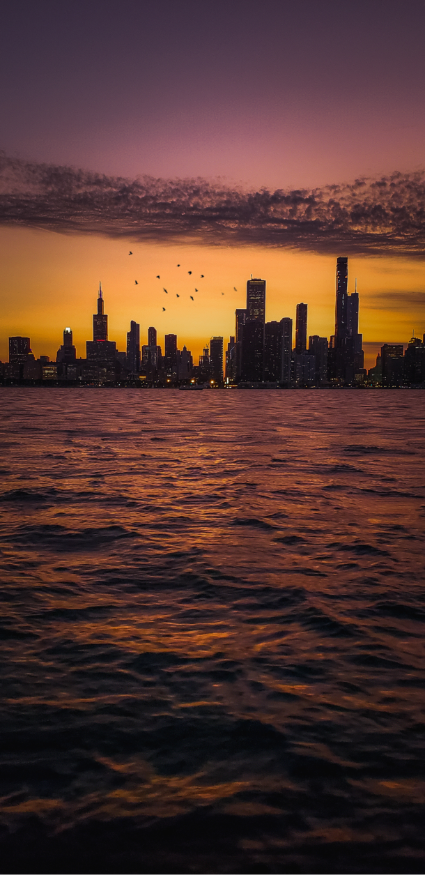 Chicago is such an enchanting city especially at dusk View from Lake Michigan