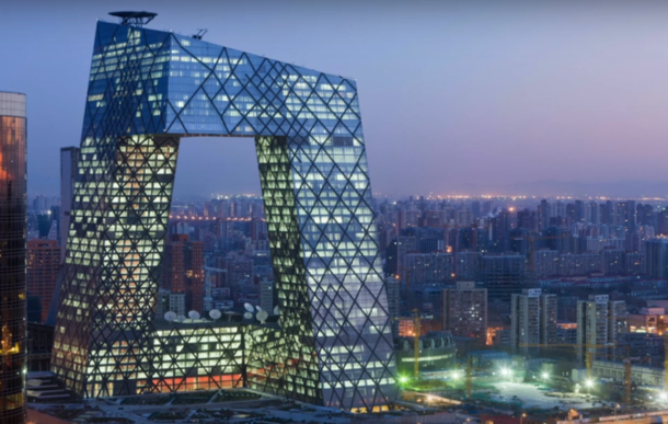 China Central Television Station designed by the Office for Metropolitan Architecture in Beijing China 