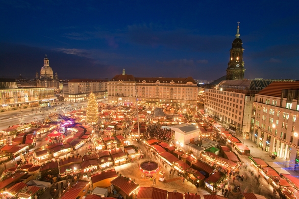 Christmas Market Striezelmarkt in Dresden Germany 
