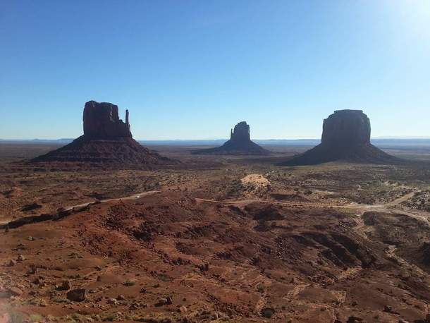 Clear day over Monument Valley USA 