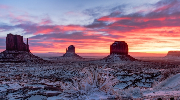 Cold morning in Monument Valley UT-AZ  by Sky Matthews